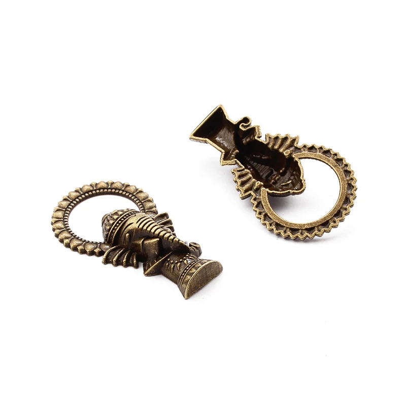 5pcs Patina Verdigris Antique Bronze Charms Elephant Head Ganesha Pendant For Necklace Jewelry Making Accessories | Украшения и