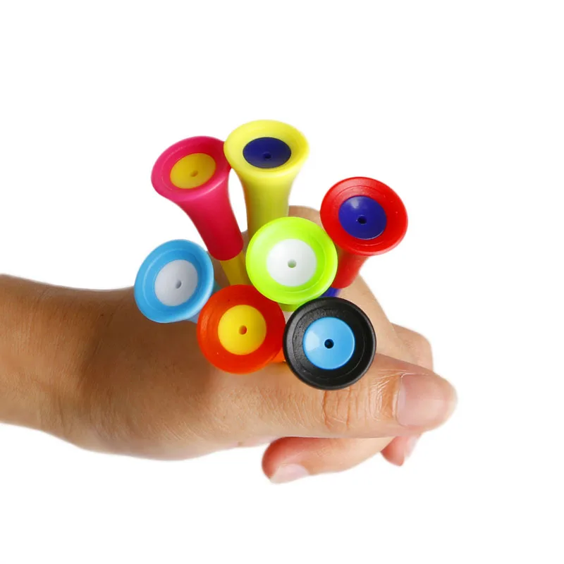

50pcs Golf Tools 83mm Multicolor Plastic Golf Tees Rubber Cushion Professional 62KF