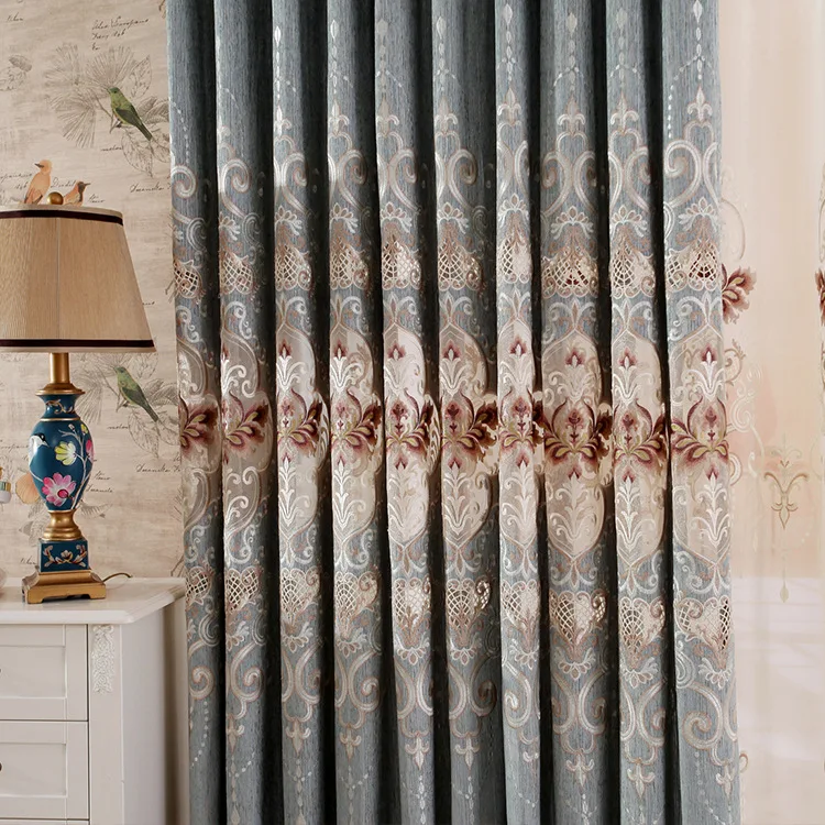 Занавески для гостиной столовой спальни шенилль вышивка занавески Европейский