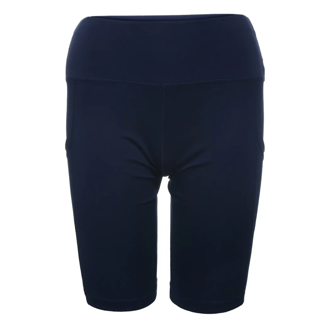 1Pc Lady Tightening Bodybuilding Knee Length Yoga Pants Two-Side Pockets Durable Breathable Legging Fitness Cloth Blue | Спорт и