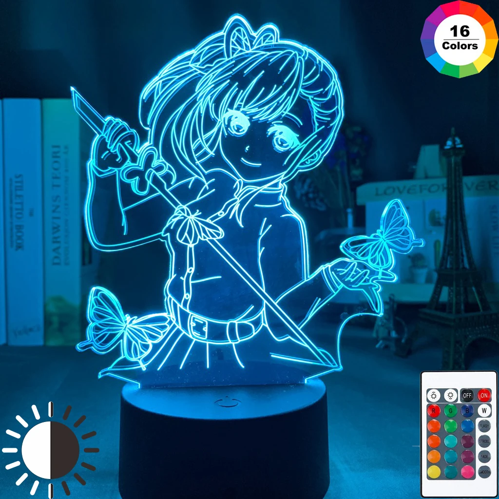 

Anime Demon Slayer Tsuyuri Kanawo Figure Led Night Light for Girls Room Decor Nightlight Kimetsu No Yaiba Gift Table 3d Lamp