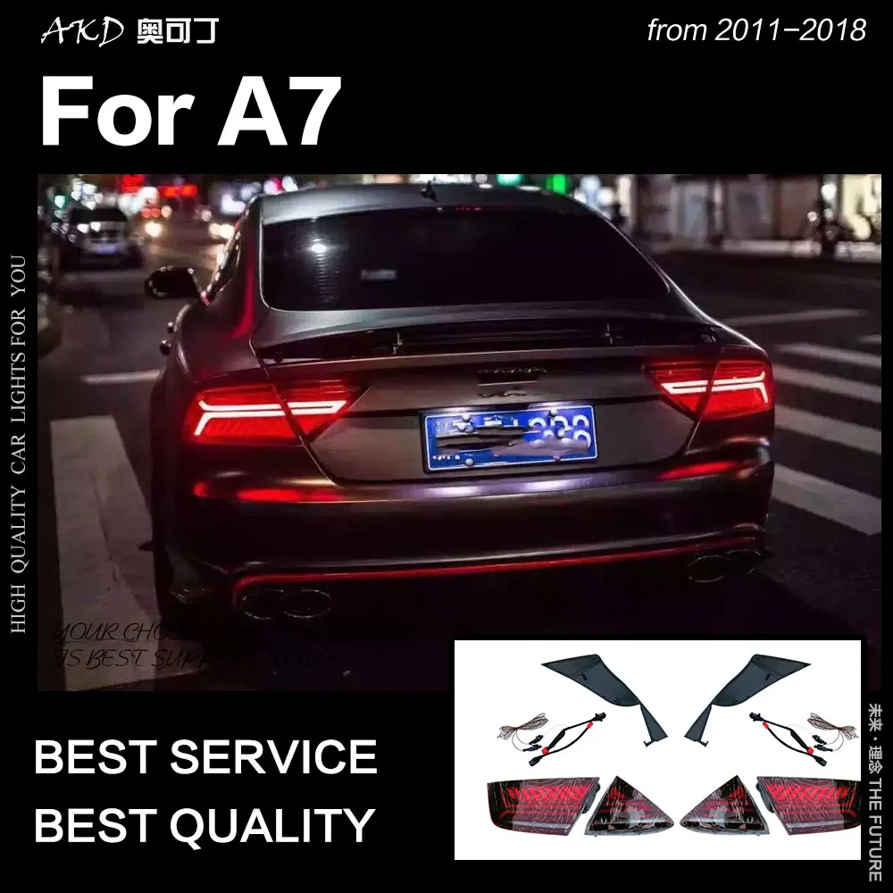 AKD автомобильный Стайлинг задний фонарь для Audi A7 2011-2018 S7 светодиодный DRL