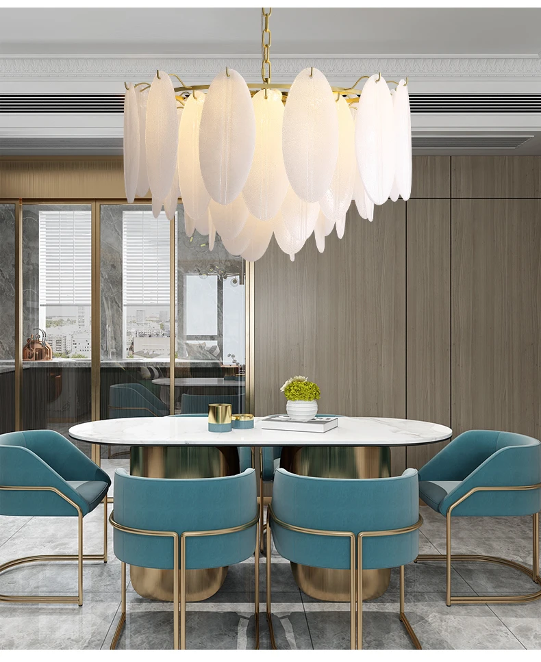 Роскошная люстра в стиле ретро современная простая белая имитация итальянского