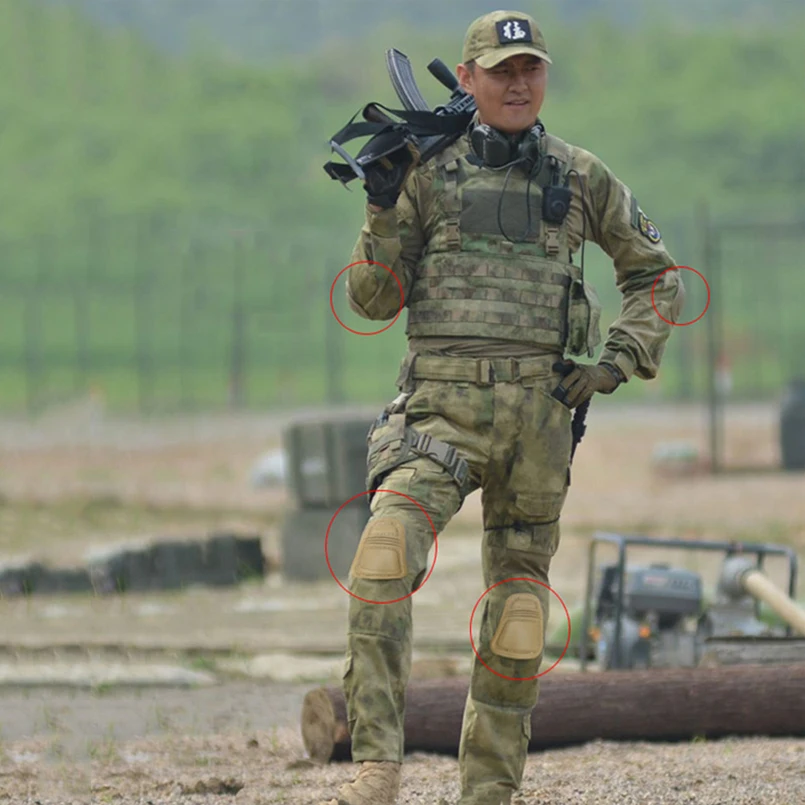 Наружные спортивные наколенники с поддержкой локтей, тактическое снаряжение военного назначения, боевой комбинезон Frog Suit G3, комплект защитников.