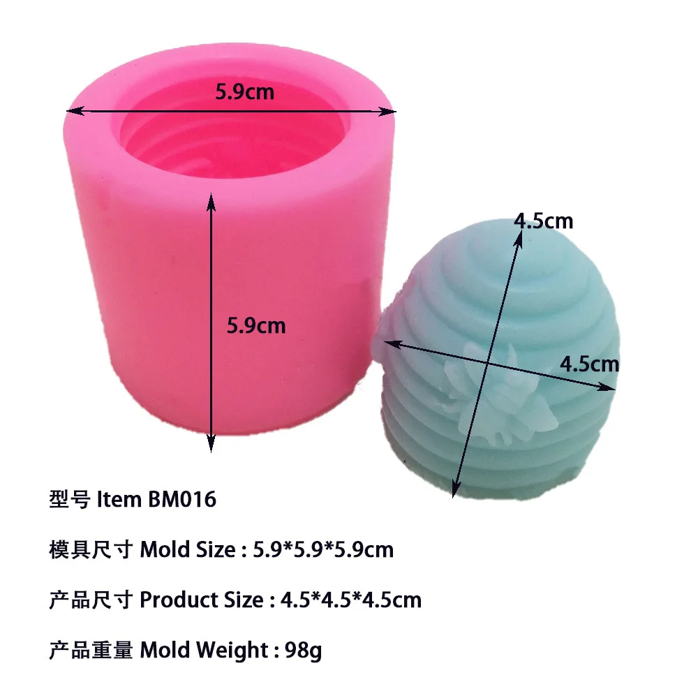 

3D Bee Silicone Mold Cake Decoration Tool Candle Mould Plaster Aroma Mold