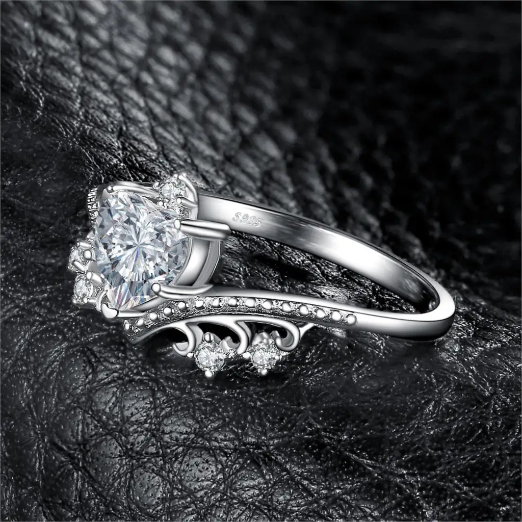Ювелирные изделия CZ Solitaire Обручальное кольцо 925 пробы серебряные кольца для женское кольцо на юбилей Свадебные Кольца из серебра 925 пробы, ювелирные изделия