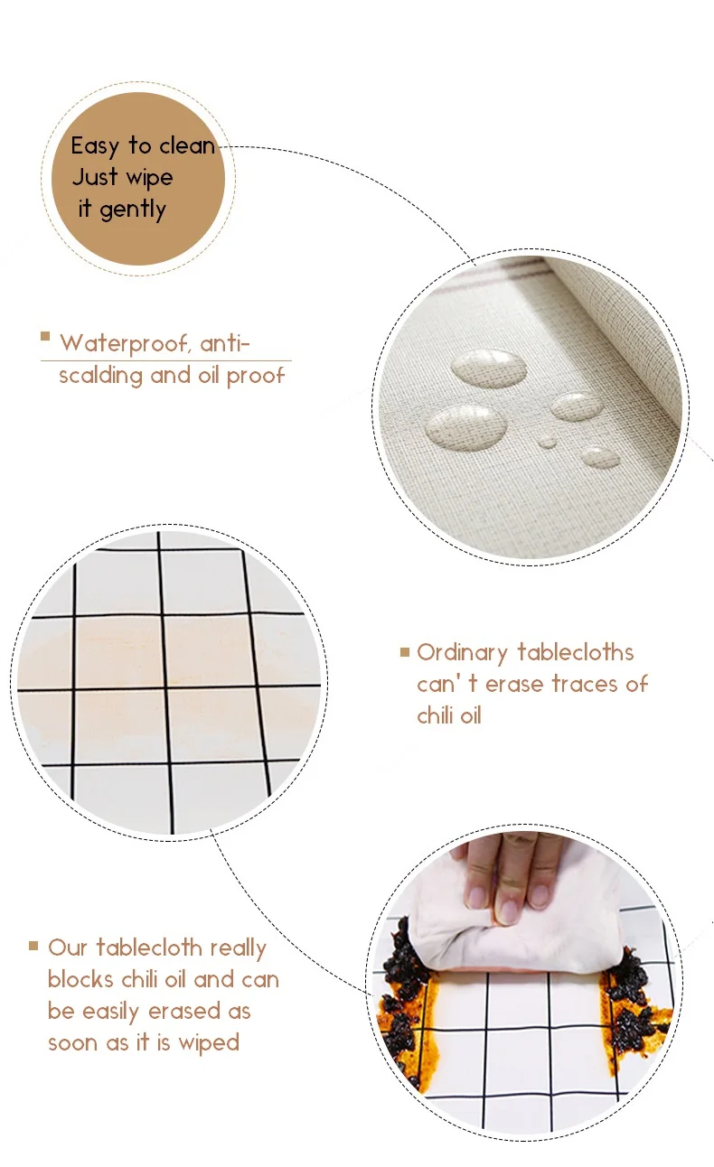 PVC Tablecloth Waterproof Anti-scalding Oil-proof Table Mat Wash-free Nordic Tablecloth Coffee Table Mat Printed Tablecloth