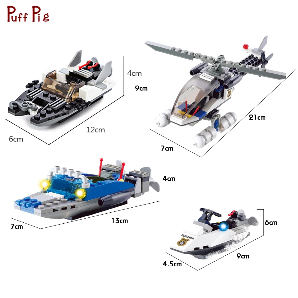 536 шт. полицейский участок море тюремные фигурки строительные блоки Военный