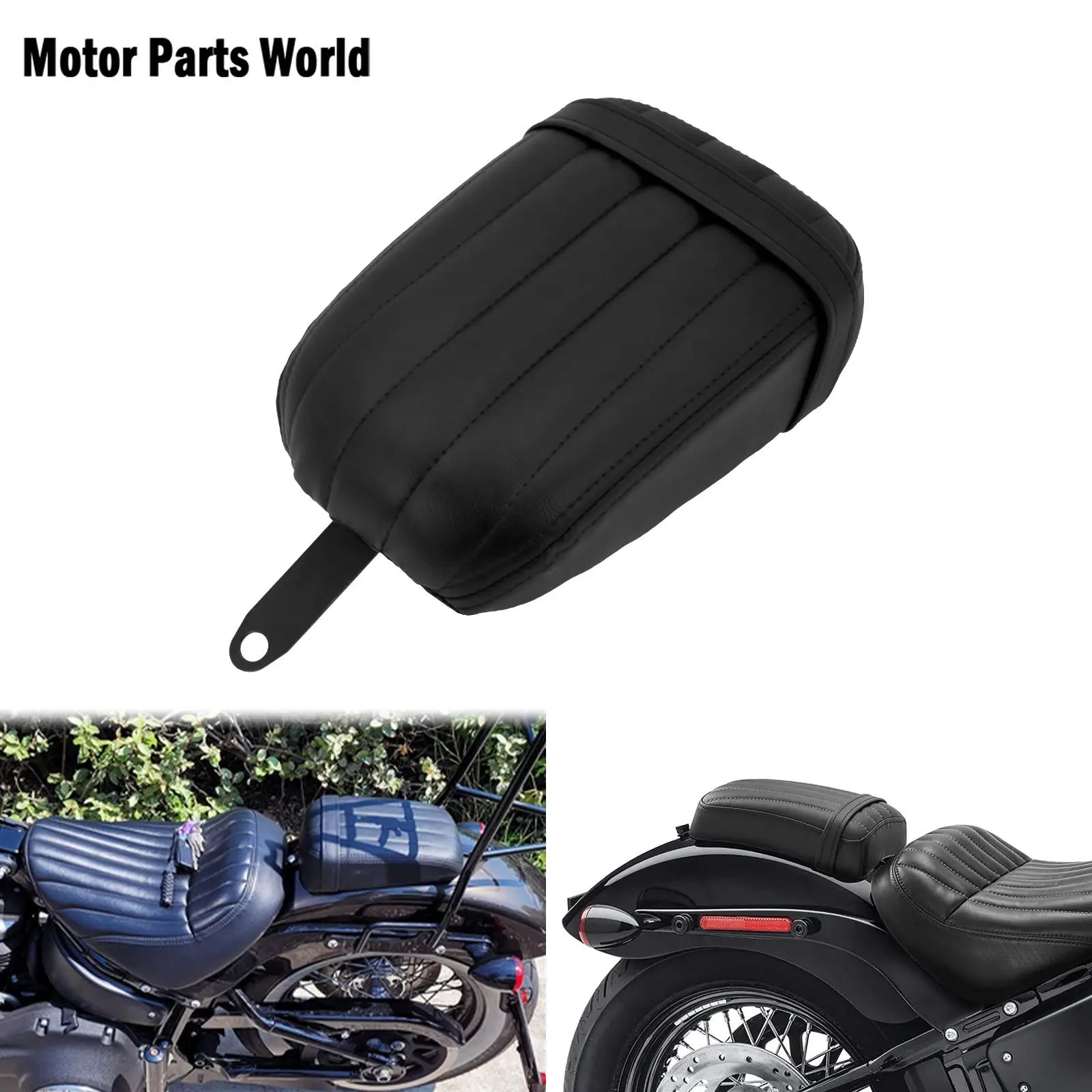 Черные кожаные подушки для заднего сиденья мотоцикла пассажирского Harley Softail Street