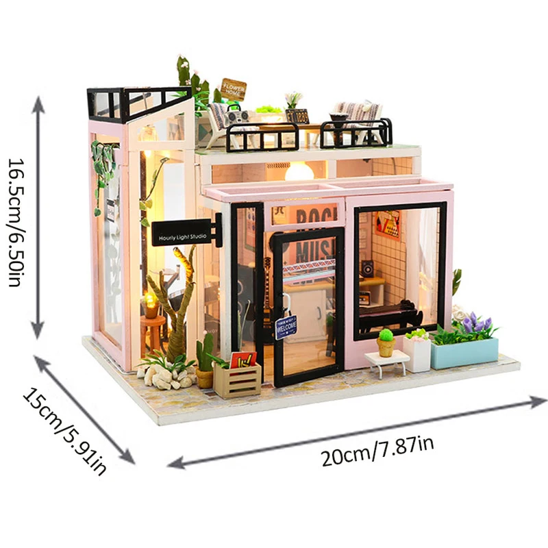 Новый DIY кукольный домик деревянный миниатюрный мебельный набор Casa музыка