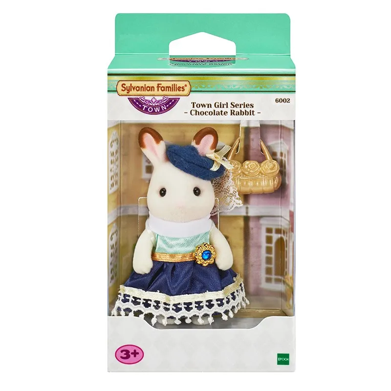 S01 Sylvanian Families Town Girl серия шоколадный кролик сестренка кукольный домик пушистая игрушечная кукла Фигурка 6002