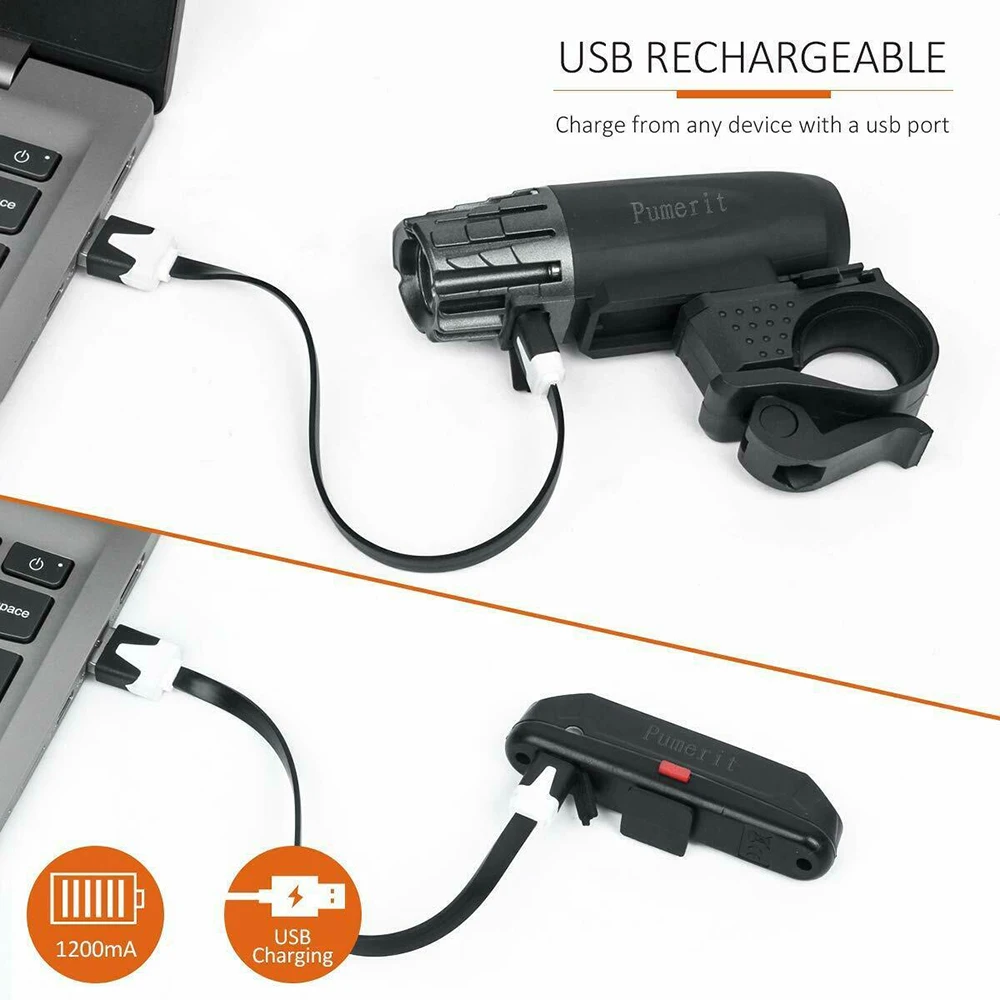 Высокое качество передний велосипедный светильник USB Перезаряжаемые