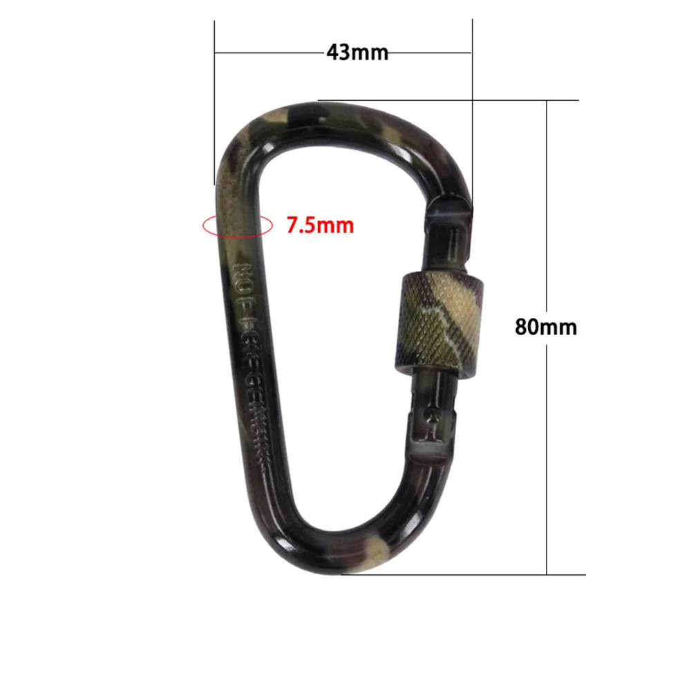 

5pcs Spring Carabiner Snap Hook D-Ring Keychain Survival Outdoor Camping Tools Camouflage Aluminum Carabiner for Key