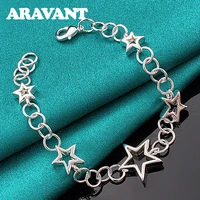 925 silver multi star bracelet chain for women fashion jewelry