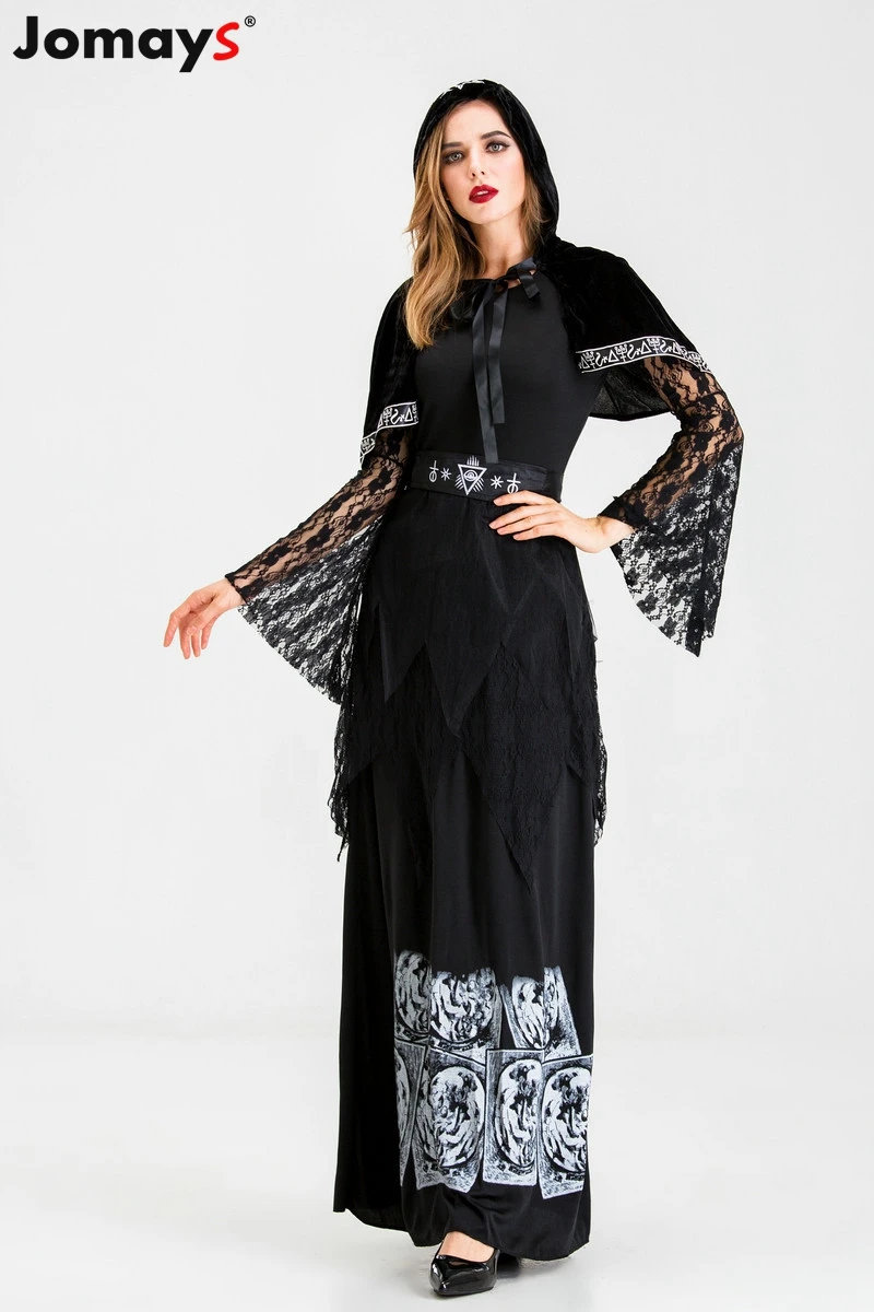 Костюмы на Хэллоуин для женщин черное эротичное платье комплект ведьмы косплей