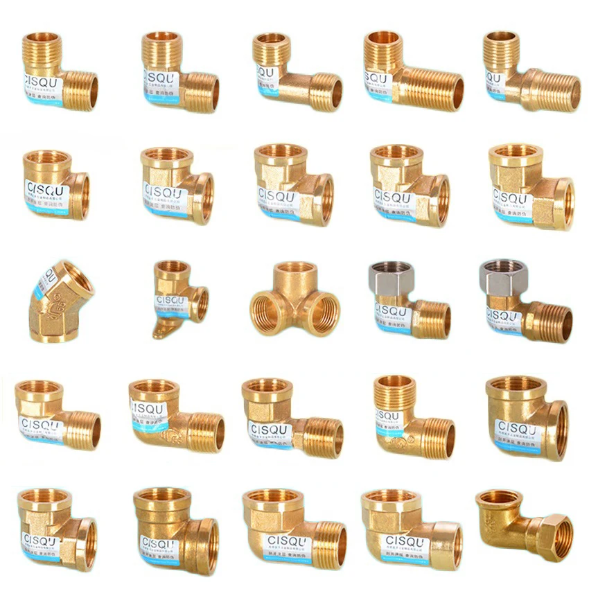 

Латунный переходник для локтя водопроводной газовой трубы, соединитель 1/2 "3/4", фитинги с наружной/внутренней резьбой