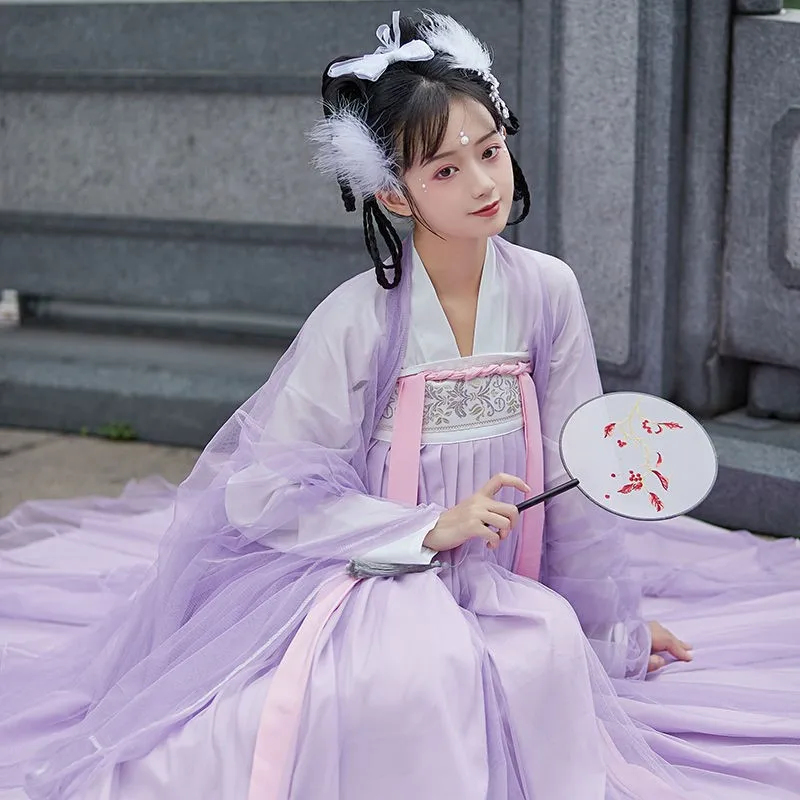Традиционная китайская женская танцевальная одежда Hanfu Сказочная для девушек