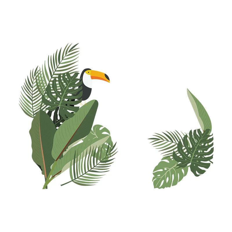 Большие тропические листья настенные наклейки для гостиной спальни Настенный