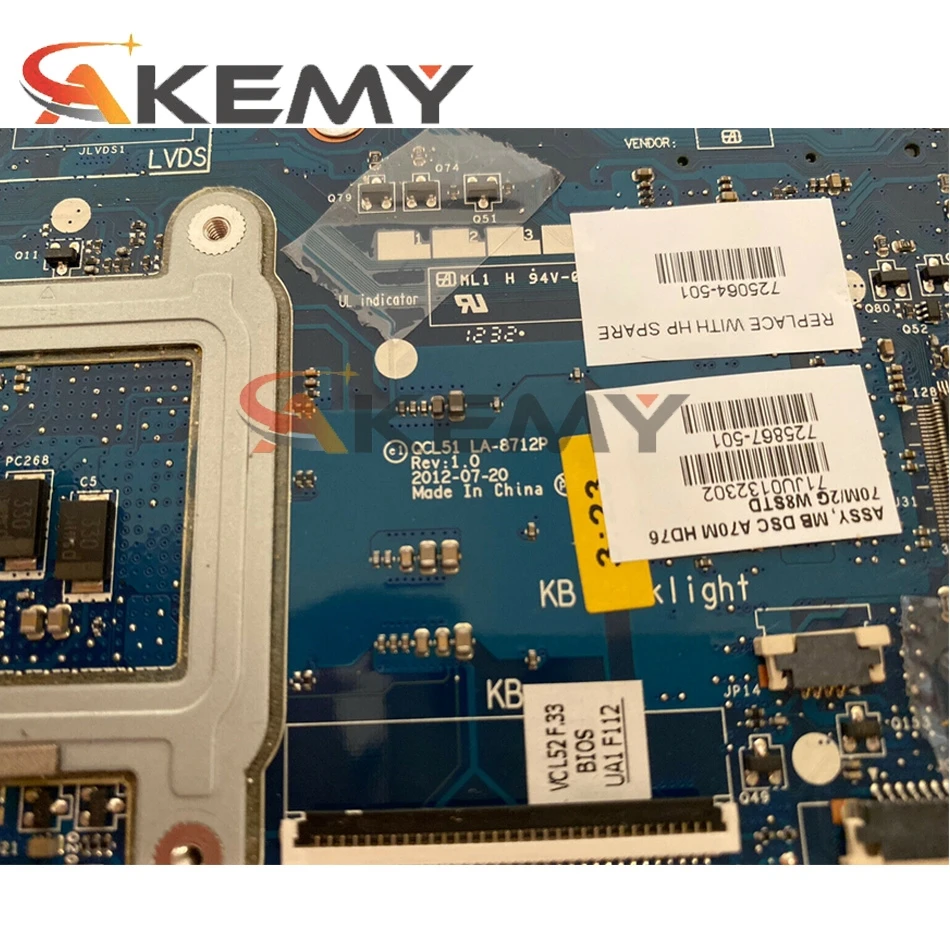

725064-001 687229-001 702177-001 For HP M6 M6-1000 Laptop Motherboard QCL51 LA-8712P W/ HD7670M 2GB-GPU DDR3 100% Fully Tested
