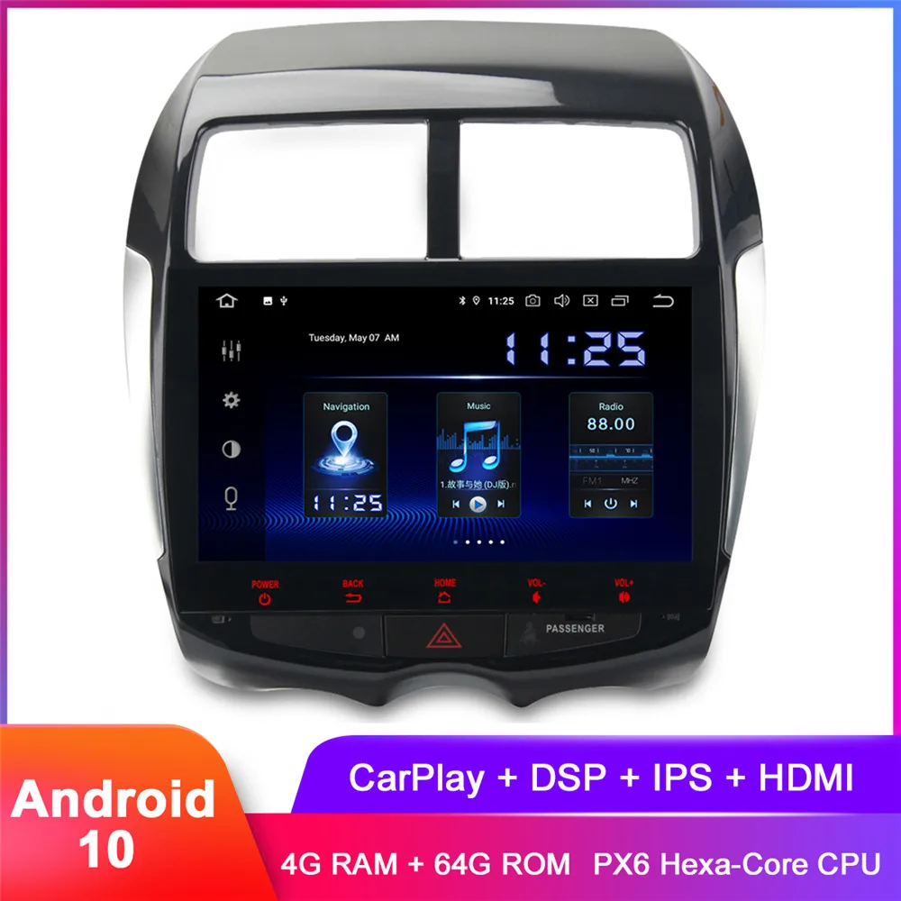 Dasaita 10 2 &quotIPS Android автомобильное Стерео GPS для ASX Peugeot4008 C4 Air Cross 2007 + In Dash 1 Din радио WiFi