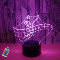 new 3d sports figures led night light lamp colorful touch remote table lamp playing volleyball gifts for kids girls room decor