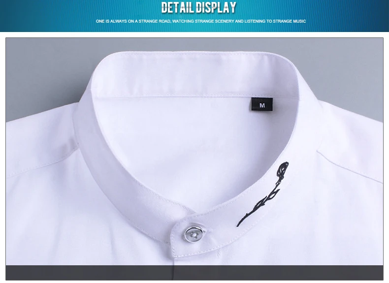 Модный воротник с вышивкой Blusa Camisa Social Masculina Dudalina, приталенная рубашка с длинными рукавами, мужская одежда с цветочным принтом, белая мужская одежда