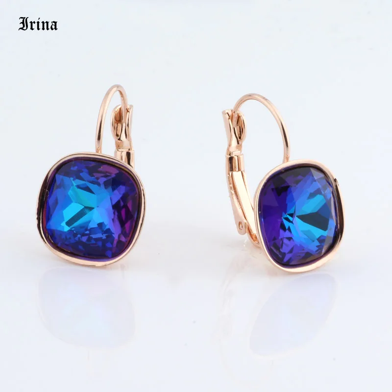 Роскошные романтичные серьги 12 мм * с цветными кристаллами подвески розового