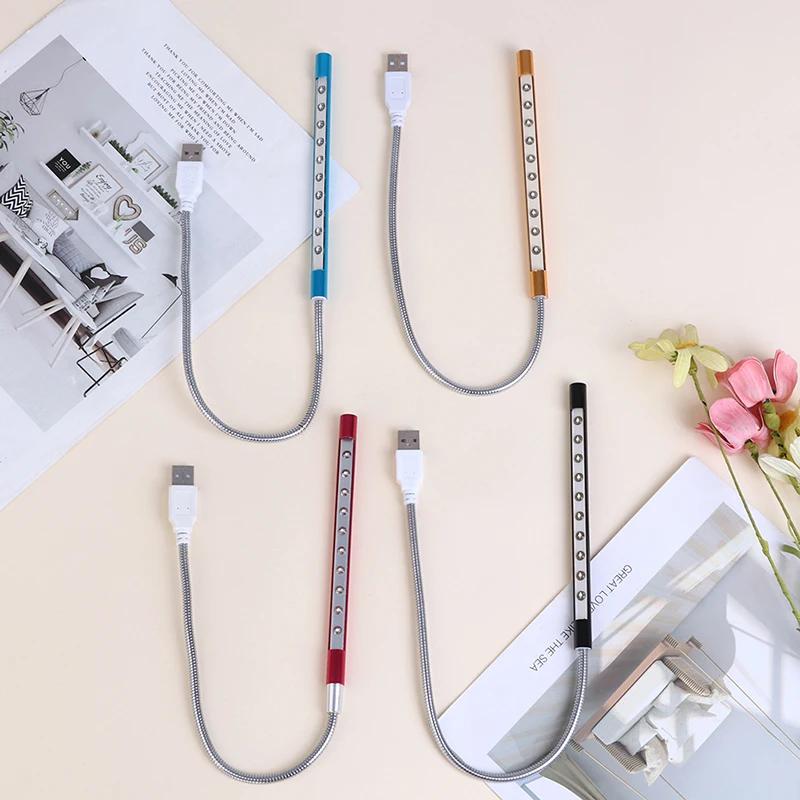 

1Pc Mini Flexible USB Led 10 Light Computer Reading Lamp For Laptop Power Bank