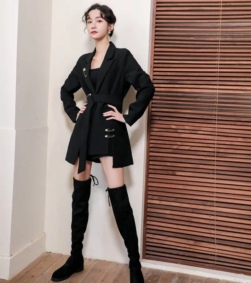 

Women's Open Front Work Blazers and thin button small suit female jacket