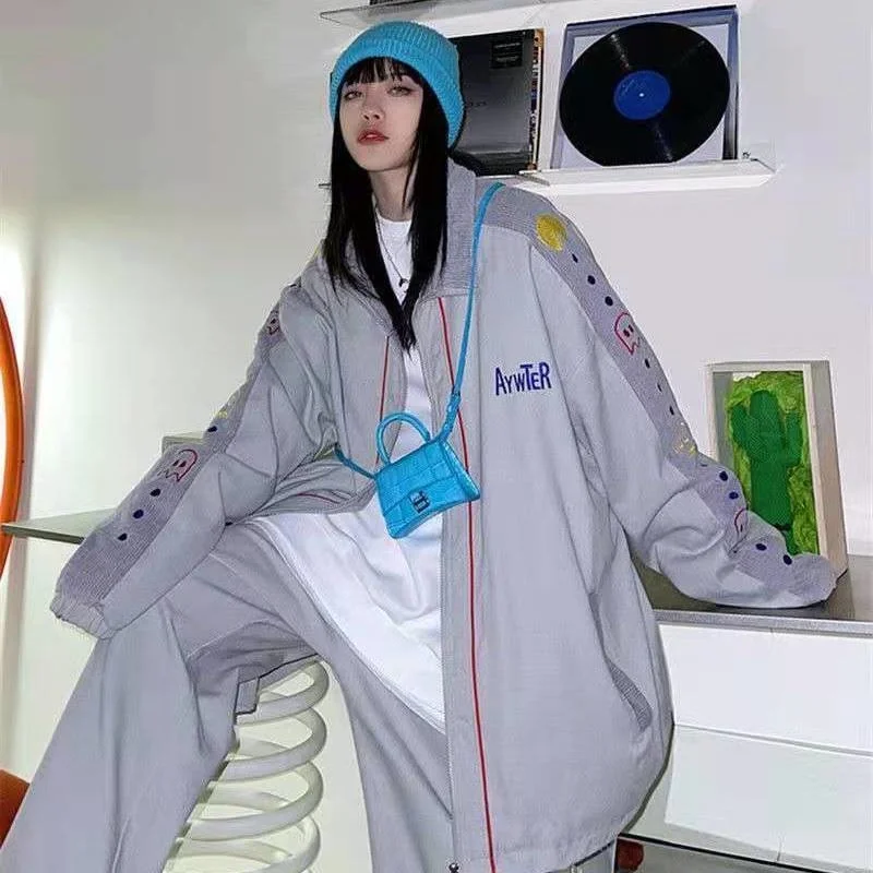 Y2k весенне-осенняя уличная одежда куртка и штаны для женщин новинка 2021 свободный