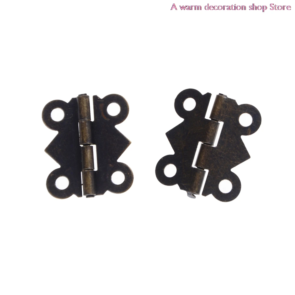 

12pcs Mini Butterfly Style Hinges For Dolls Houses Jewelry Box - Bronze W/srew 20x17mm