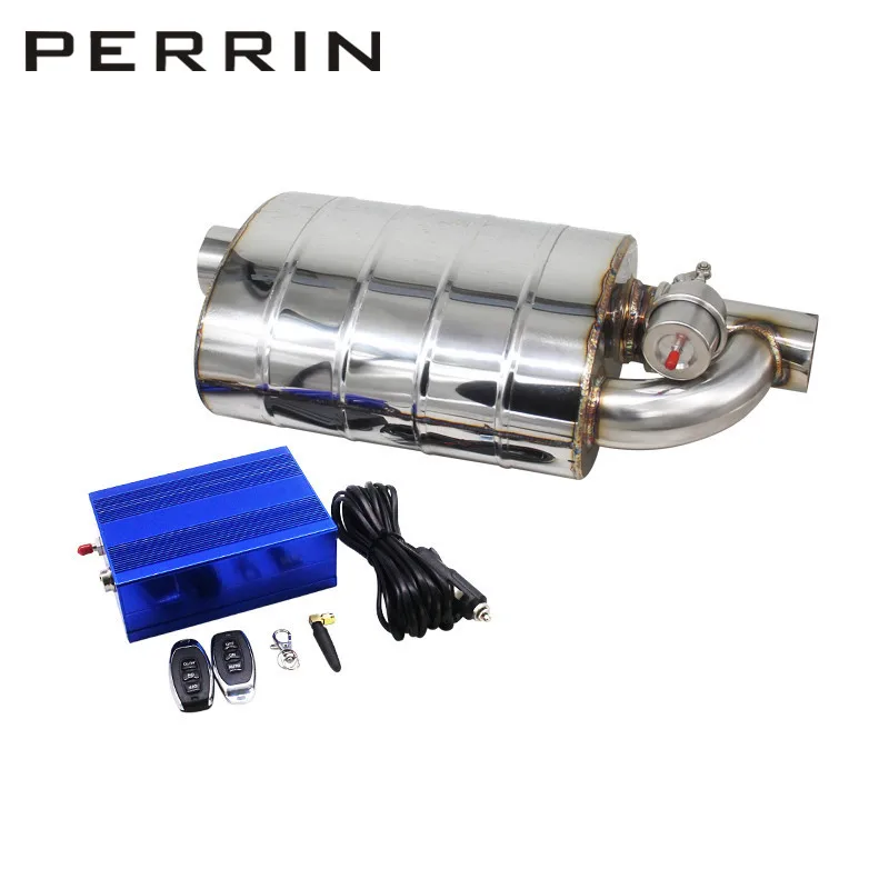 

2.5" or3" Slant Outlet Tip Inlet Weld On Single Exhaust Muffler With Wireless Remote Controller Switch/Dump Valve Exhaust Cutout
