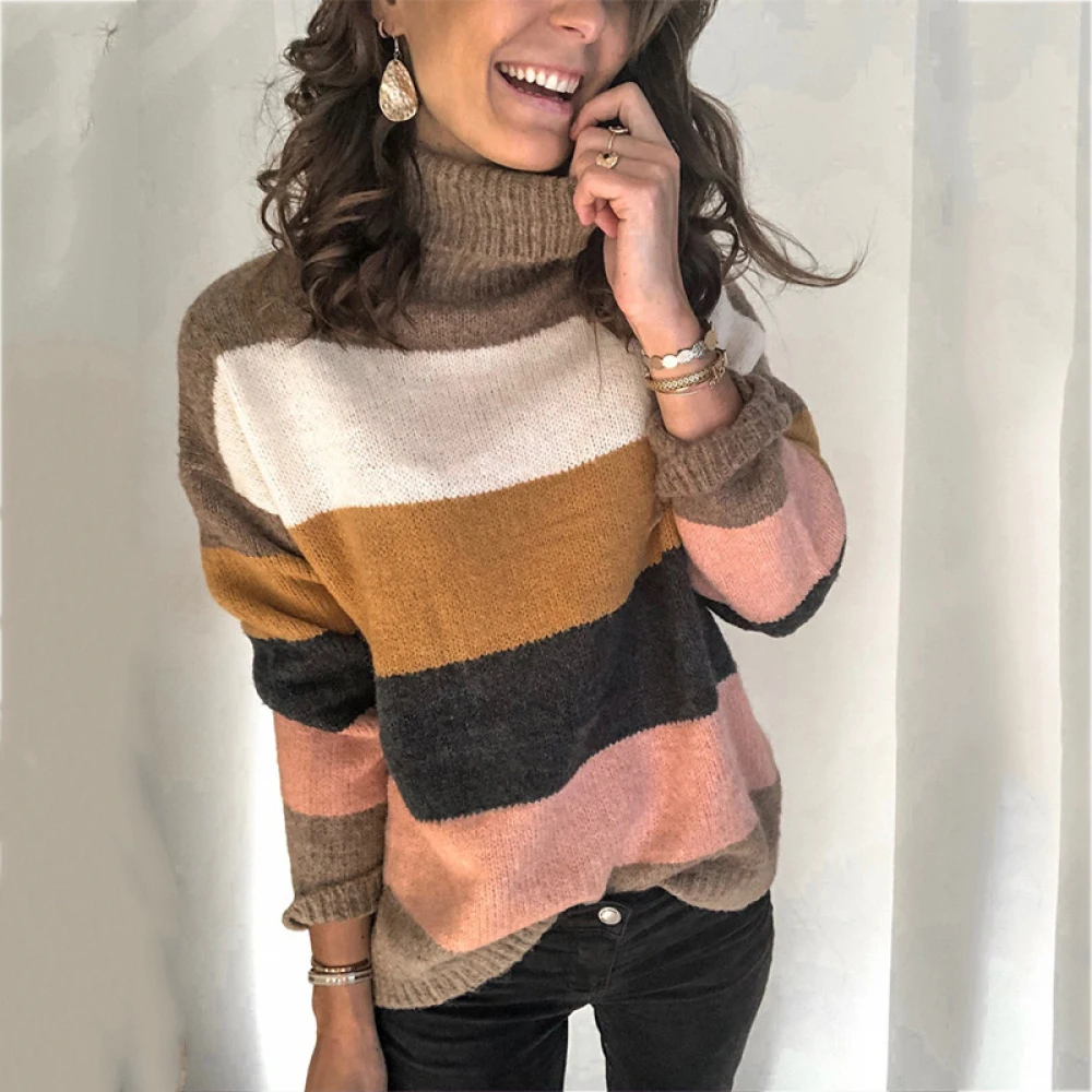 2019 женская зимняя одежда корейский стиль Розовый пуловер сплошная шикарная