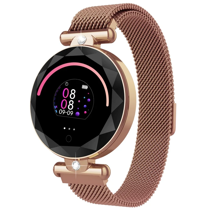 Gold UTELITE Lady S886 Смарт часы для женщин монитор сердечного ритма фитнес трекер женский браслет IP67 Водонепроницаемый для Xiaomi huawei телефон - Цвет: Gold