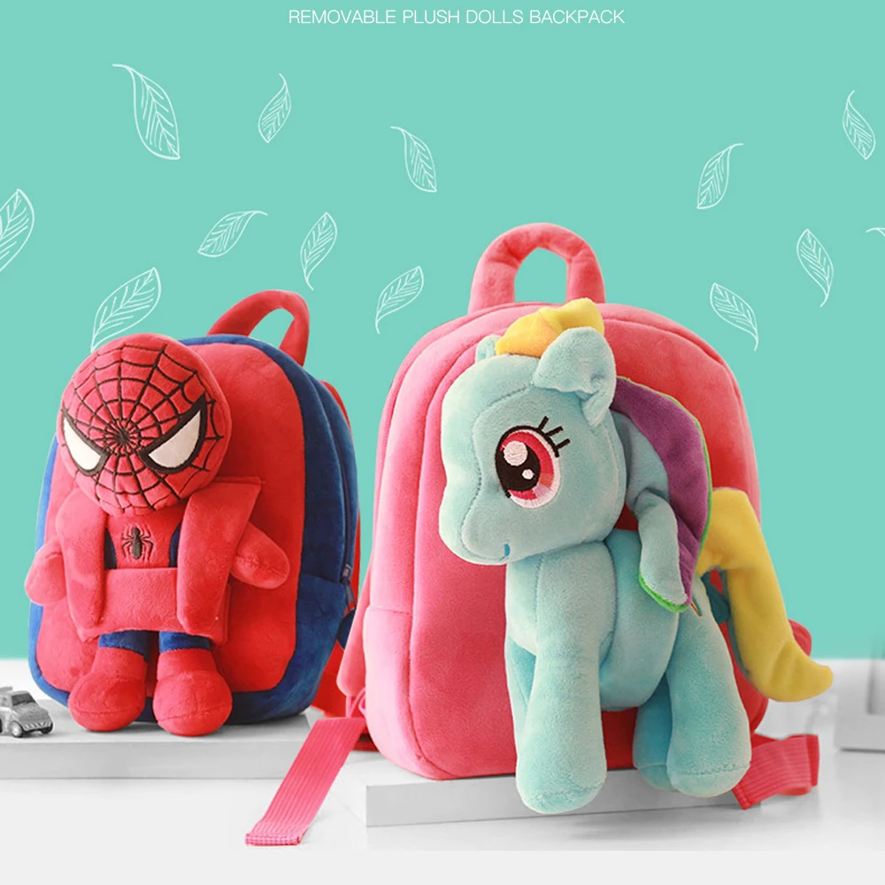 Детские фланелевые рюкзаки с рисунками из мультфильмов Школьная сумка на плечо