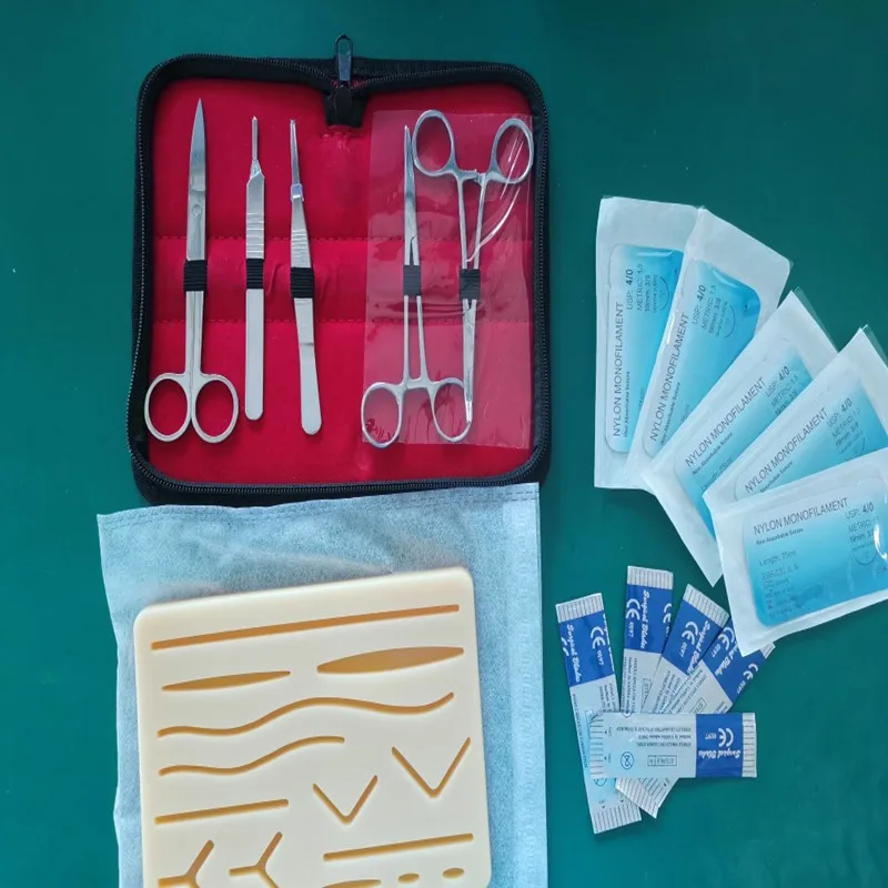 

surgical Skin suture Simulated training kit medicine nursing suture Silicone pad with Wound surgery practice kit