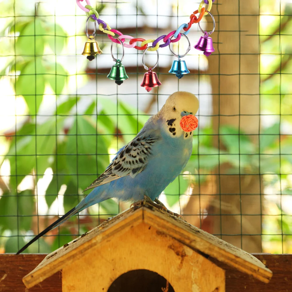 

1 Set Bird Mirror Parrot Hanging Pet Supplies Wood Stand Chewing