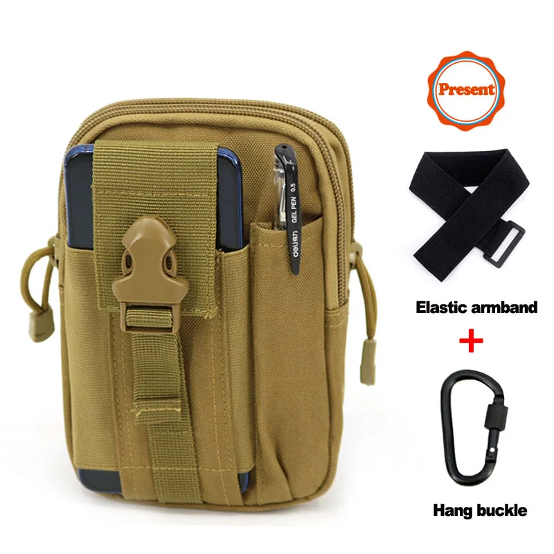 Khaki Мужские уличные походные сумки, тактические рюкзаки Molle, сумка на пояс, военный поясной рюкзак, мягкая спортивная сумка для бега, дорожные сумки - Цвет: Khaki