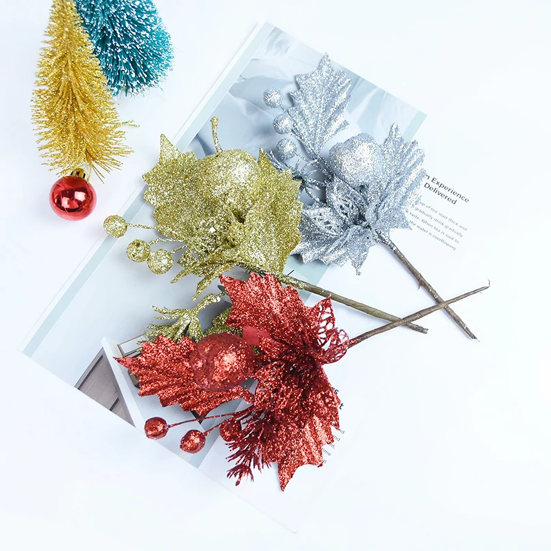 

Christmas Decoration Artificial Plant Cherry Berry Fake Flower Branches For Tree Ornament DIY Wedding Birthday Decor