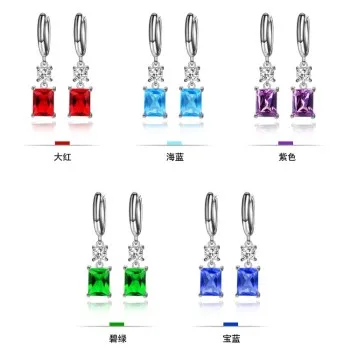 

Wholesale Earrings Korean Style Jewelry Fashion Gold-plated Square Earrings with Zircon LC-2085