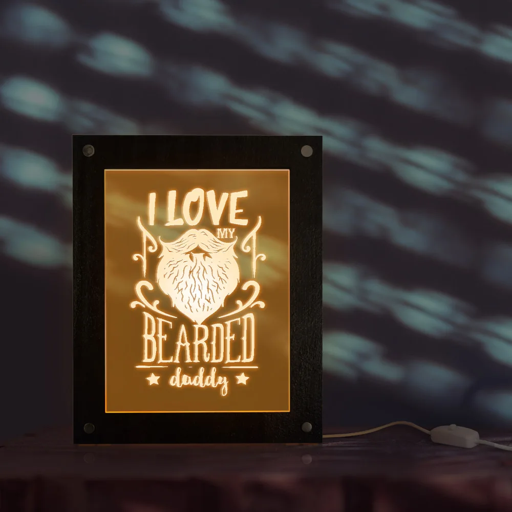 I Love My beardad Daddy ночник рамка для фотографий подарок на день отцов великолепное предложение светодиодный Декор настольная рамка для детей