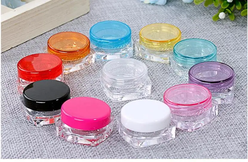 

10Pcs Cream Jar Cosmetic Container Empty Eyeshadow Makeup Face Cream Lip Balm Pot Beauty Tools 3g Plastic Refillable Bottles