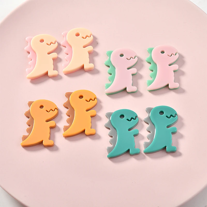 Новый стиль 30 шт./лот цветной принт животные мультфильм в форме динозавра плоские