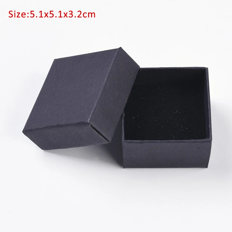 24pc 5.1x5.1x3.2cm Pandahall 24 шт./партия Черный квадрат/прямоугольник картонный набор ювелирных изделий коробки кольцо подарочные коробки для ювелирных изделий упаковка F80 - Цвет: 24pc 5.1x5.1x3.2cm