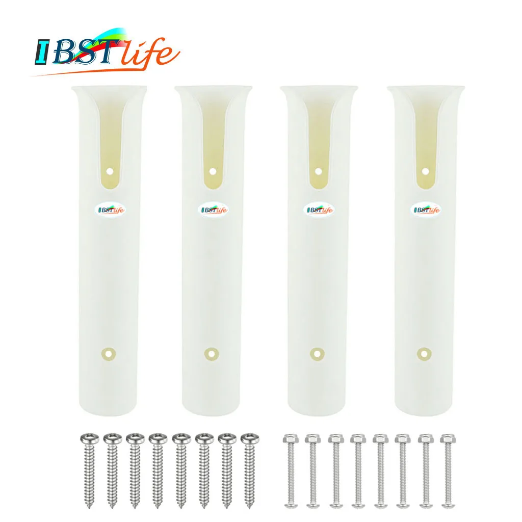 

4PCS White plastic fishing rod rack holder fishing rod socket for boat marine fishing box kayak boat yachtk