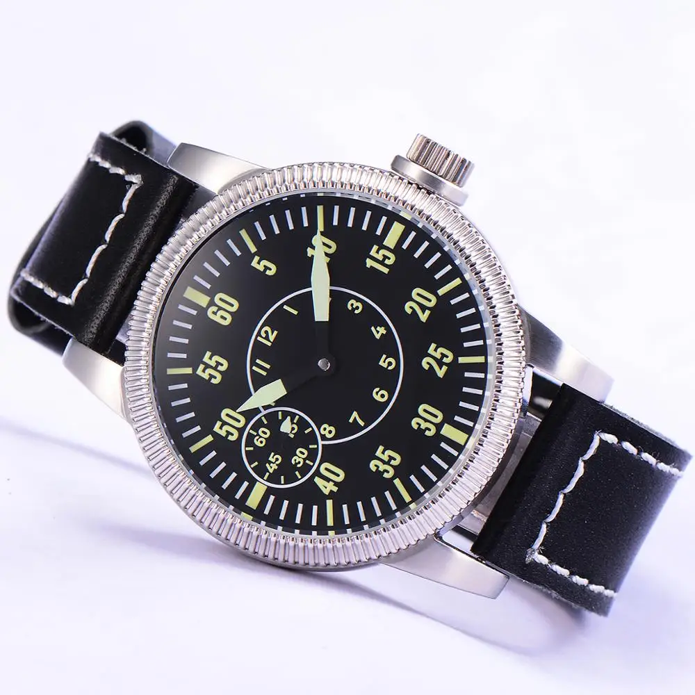 Corgeut Luxury brand46mm stainless steel case sapphire glass night glow dial hands men's mechanical watch 3600/6497hand winding |