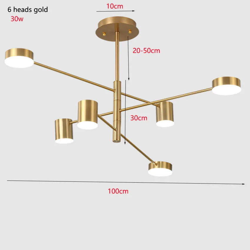 

Nordic living room led chandelier lamp gold black modern led suspension luminaire dining room bedroom Chandelier Light Fixture