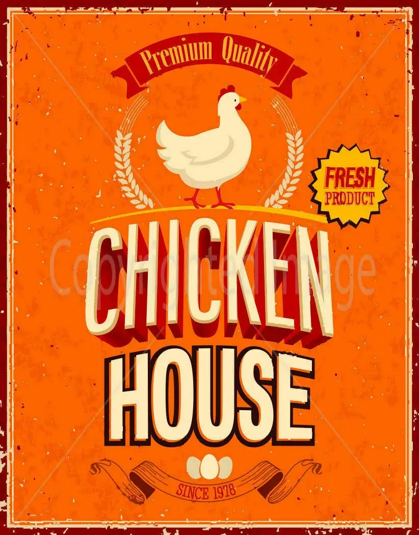 

Chicken House Large Metal Tin Sign Poster Wall Plaque Tin Sign 8x12 Inch Home Kitchen Bedroom Bar Decoration Posters Farmhouse