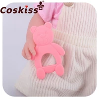 coskiss bpa free 1pcs bear silicone baby teether rodent baby teething toys chewable animal shape baby products nursing gift