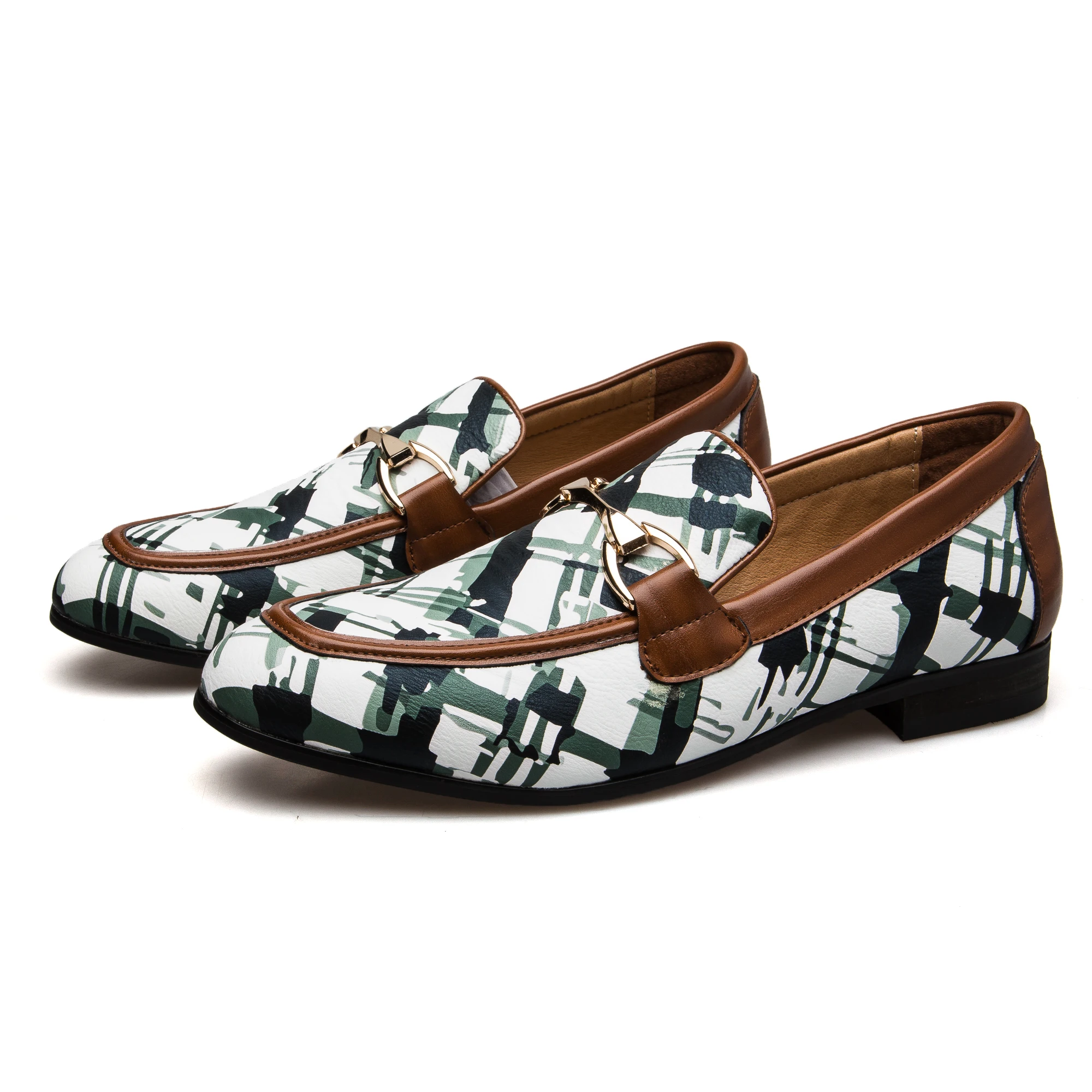 MEIJIANA британский стиль мужские туфли с острым носком смешанных Цвета золото Туфли